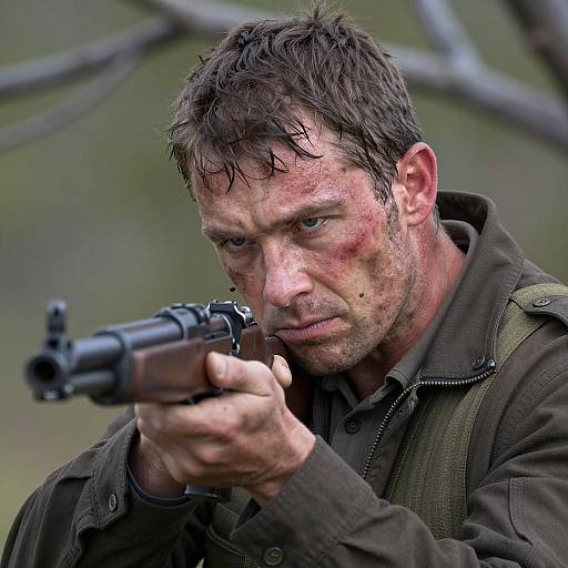 Intense Rifleman in a Natural Setting