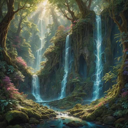 Ethereal Male Figure in Magical Forest Ethereal Male Figure in Magical Forest