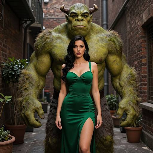 Dramatic Fantasy Ogre and Woman
