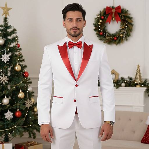 Man in Light Christmas Suit