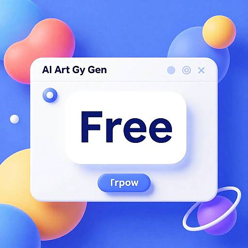 Digital graphic of a white art generator window with 