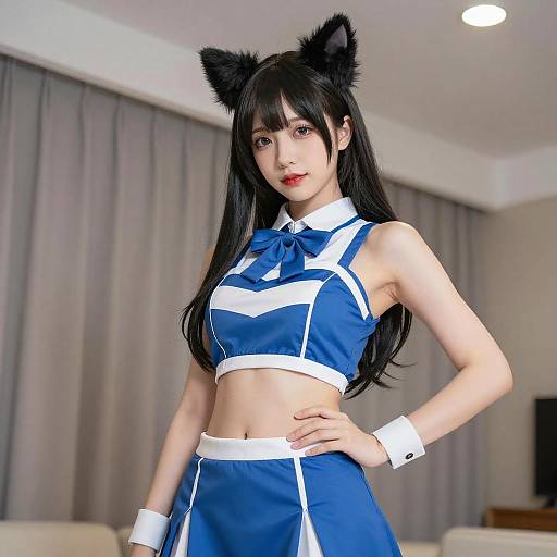 Anime-Style Cat Cosplay Portrait