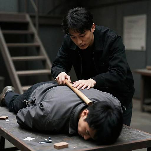 Intense Confrontation in Industrial Atmosphere