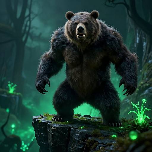 Fierce Bear Monster on Haunted Cliff