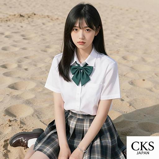 Young Woman in Beach Attire