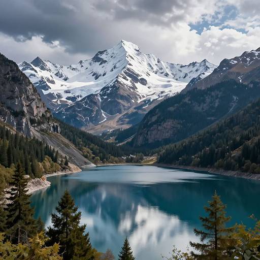 Snow-Capped Mountain Range Reflection