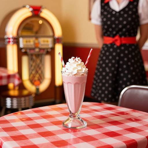 50s Diner Nostalgic Milkshake Scene