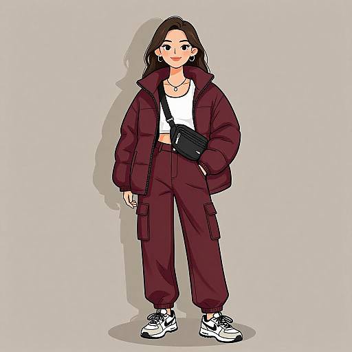 Smiling Woman in Casual Streetwear