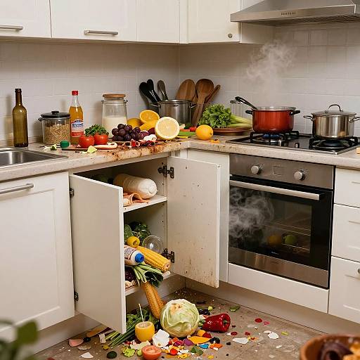 Hyper-Realistic Messy Kitchen Scene