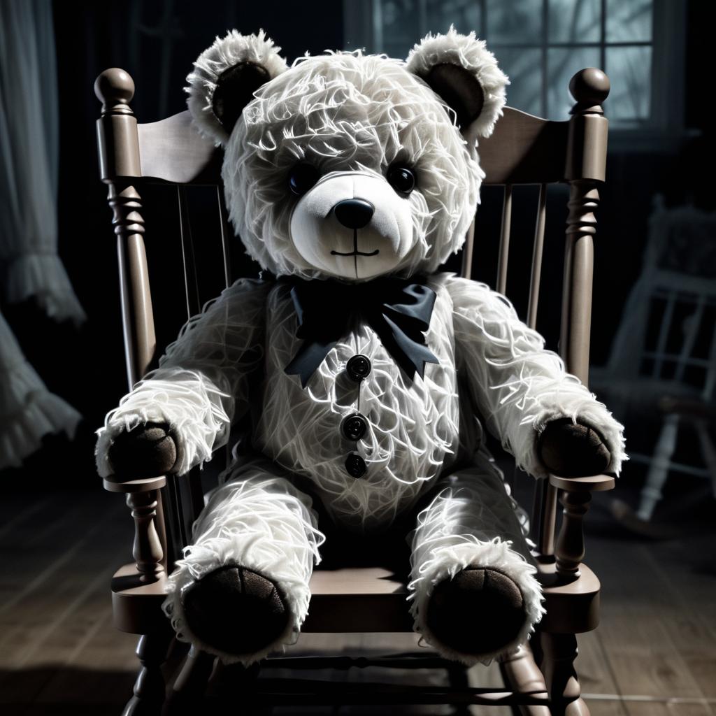 Haunted Teddy Bear in Nightmare Scene