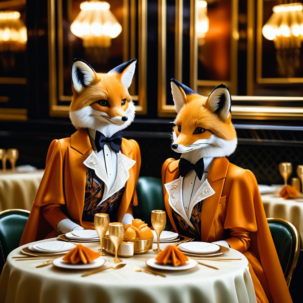 Chic Foxes Dining in 1980s New York