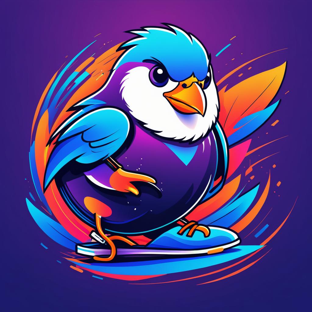 Injured Bird Cartoon Vector T-Shirt Design