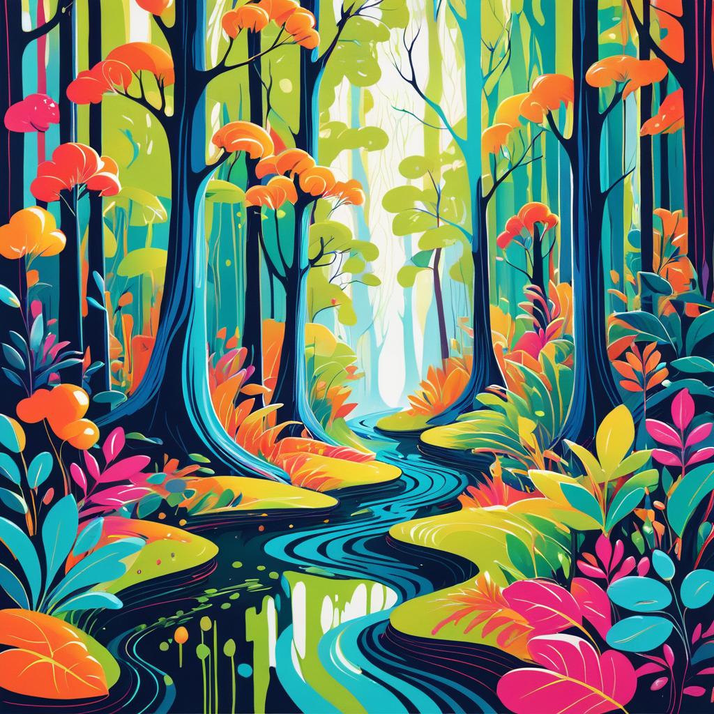 Enchanting Whimsy in a Vibrant Forest