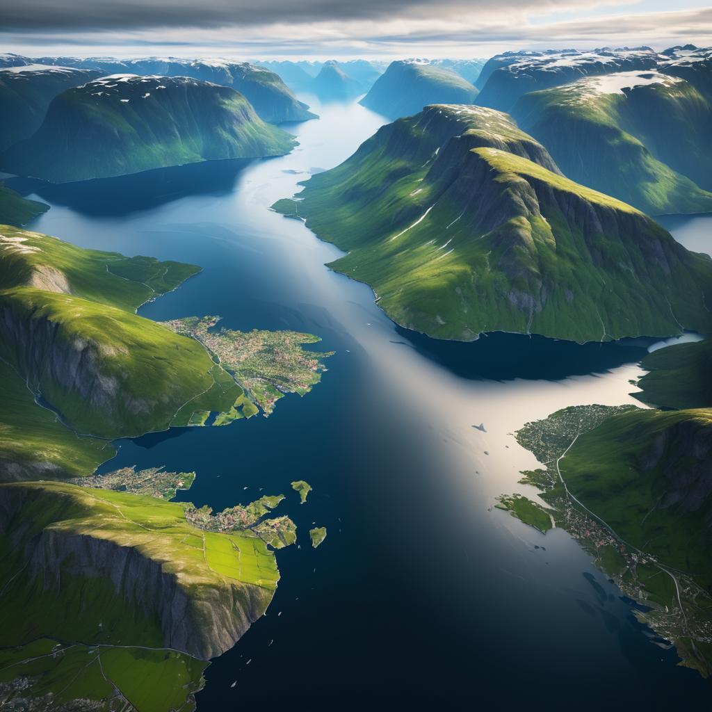 Stunning Bird's Eye View of Norwegian Fjords