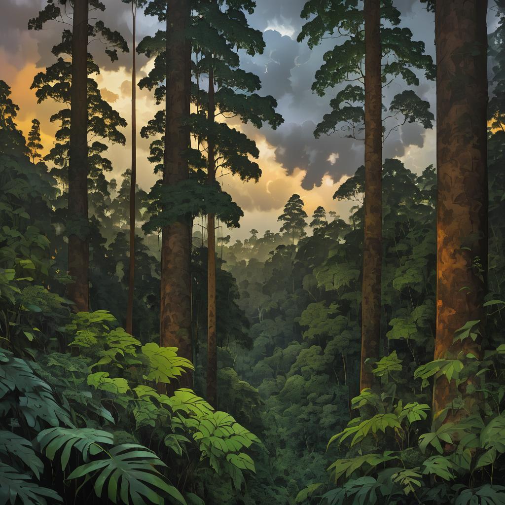 Evening Light in a Lush Jungle