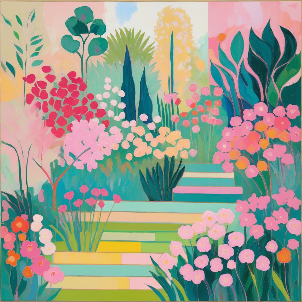 Pastel Garden: Abstract Floral Collage