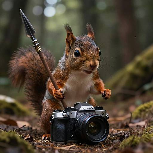 Magical Forest Creature with Spear