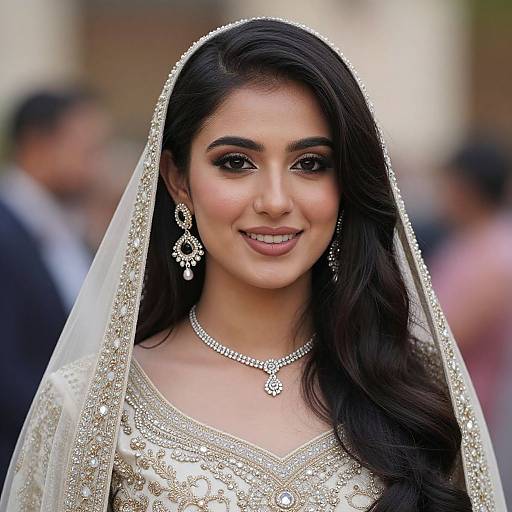 Realistic Engagement Sharara Bride Portrait