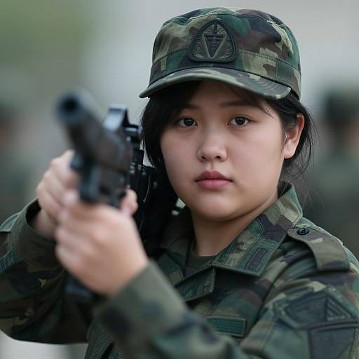 Realistic Plus-Size Soldier Portrait