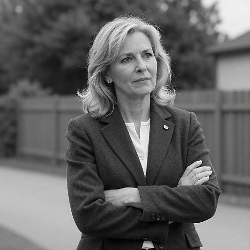 Pensive Woman in Dark Wool Blazer