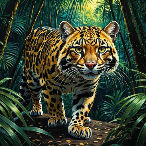Feral Ocelot in Tropical Rainforest