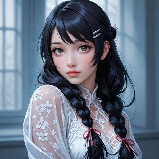 Elegant Portrait of Hanekawa Tsubasa