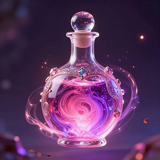 Glowing Arcane Magic Potion Bottle