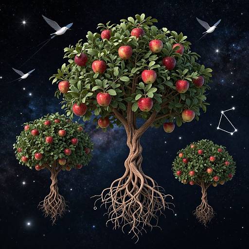 Cosmic Fruit Trees in Zero Gravity