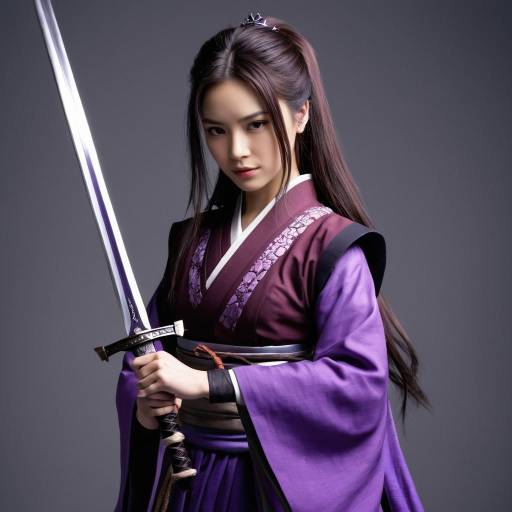 Elegant Warrior: Solo Girl with Katana