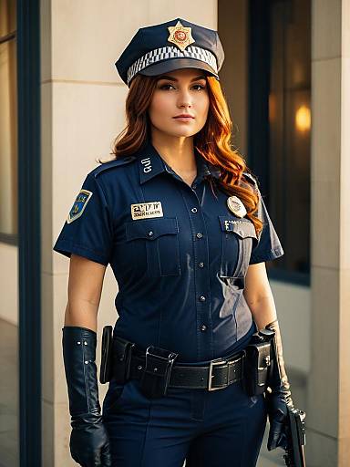 Full-Body Woman Police Cosplay Photo