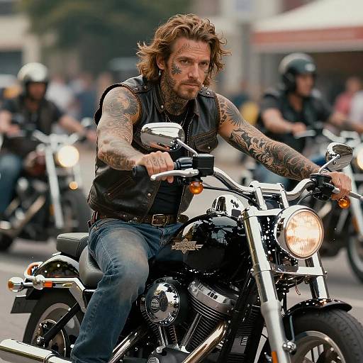 Cinematic Biker Portrait on Harley