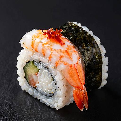 Vibrant Close-Up Sushi Roll
