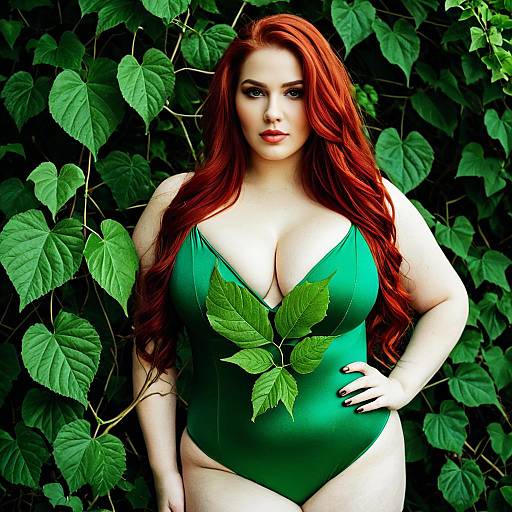 Curvaceous Poison Ivy in Green Leotard