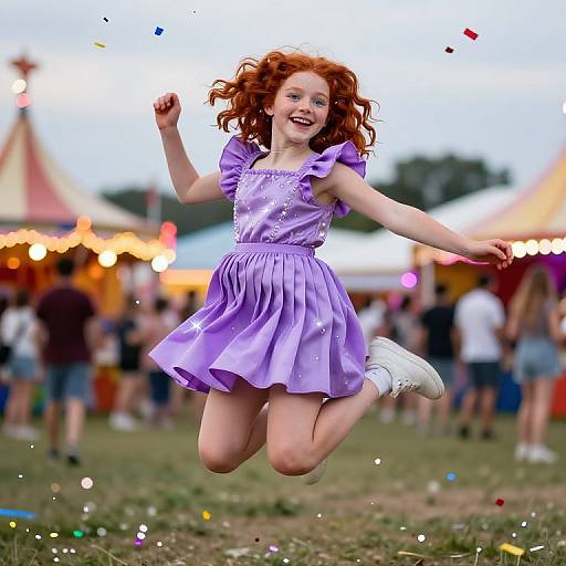 Joyful Teenage Girl at Summer Festival