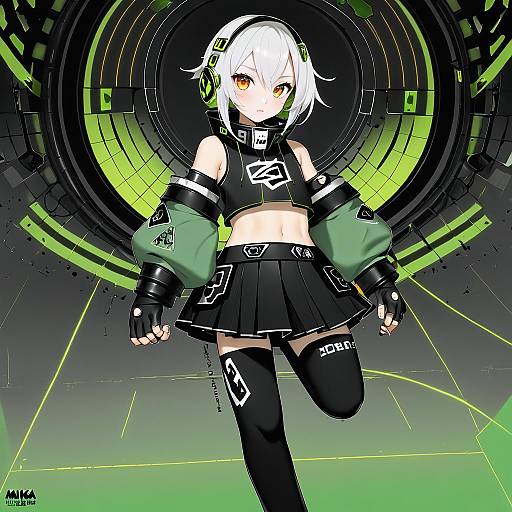 Illustration of Anby demara, zenless zone zero in the style of Mukka