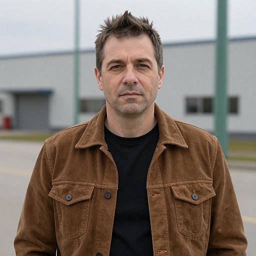 Middle-Aged Man in Casual Outdoor Setting