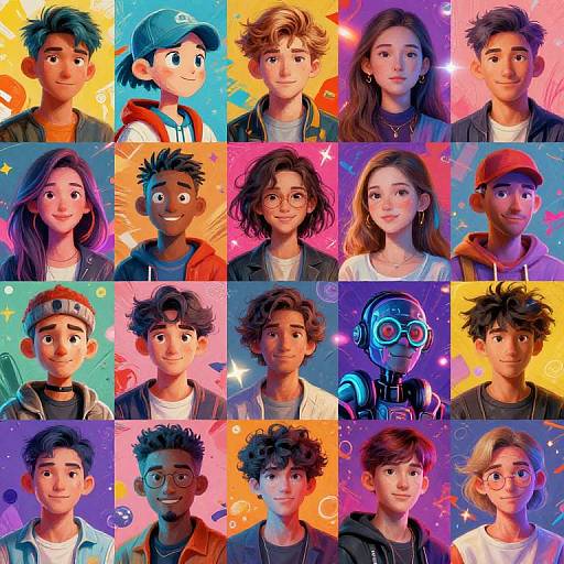 Vibrant Diverse Avatar Collage Generator