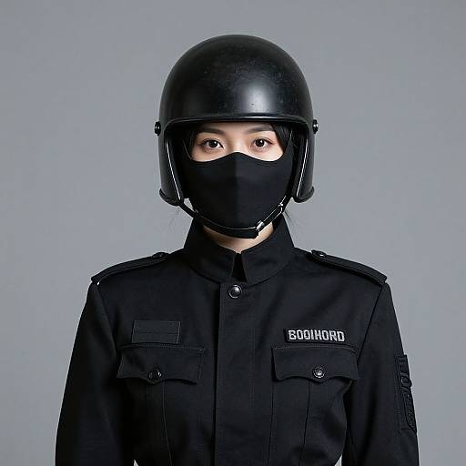 Realistic Black Metal Military Portrait