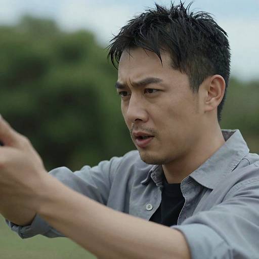 Intense Portrait of a Man Outdoors