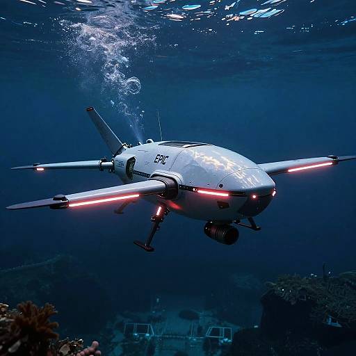 Neon-Lit Underwater Drone