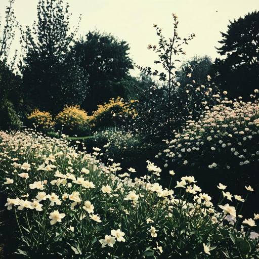 Serene Botanical Garden with Blooming Flowers