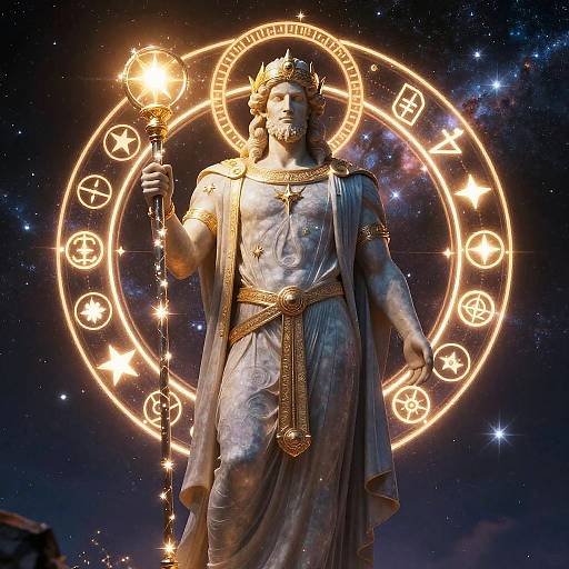 Coeus Celestial Giant with Cosmic Symbols