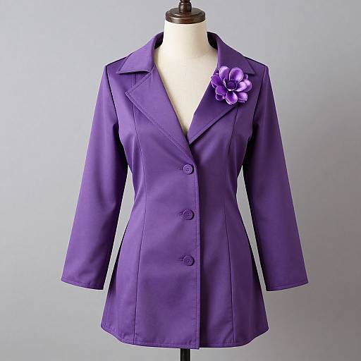 Elegant Purple Costume with Floral Detail