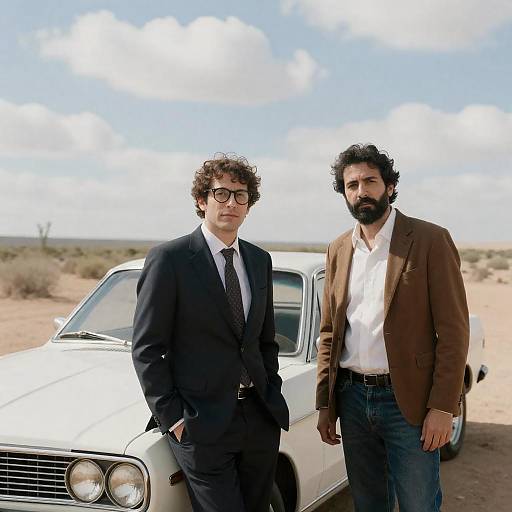 Desert Portrait with Vintage Car
