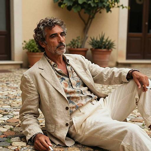 Stylish Mediterranean Man in Historic Villa
