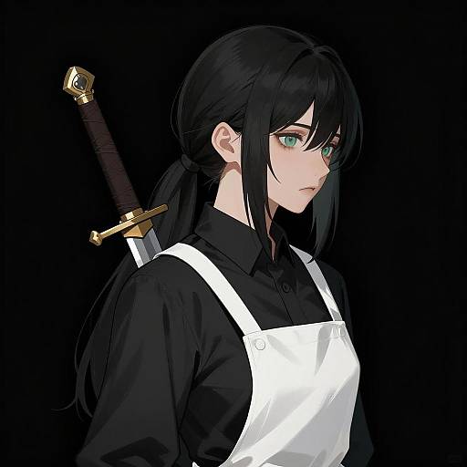 Young Woman with Sword in Profile