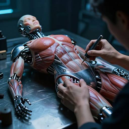 Assembling Cybernetic Body in Workshop