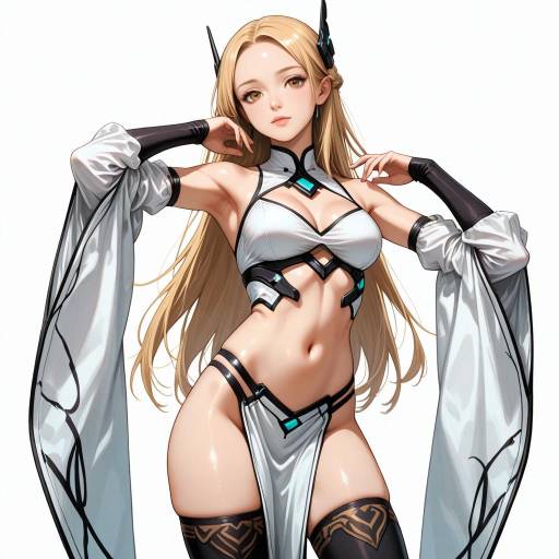 Blonde Girl in Thigh Highs Artwork