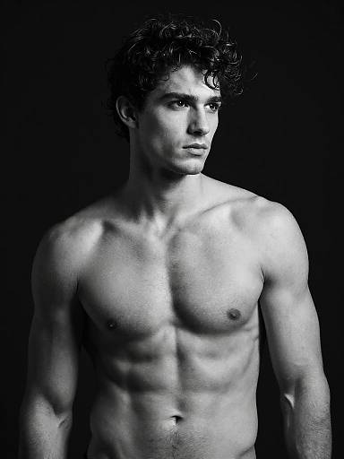 Black and White Fitness Model Portrait