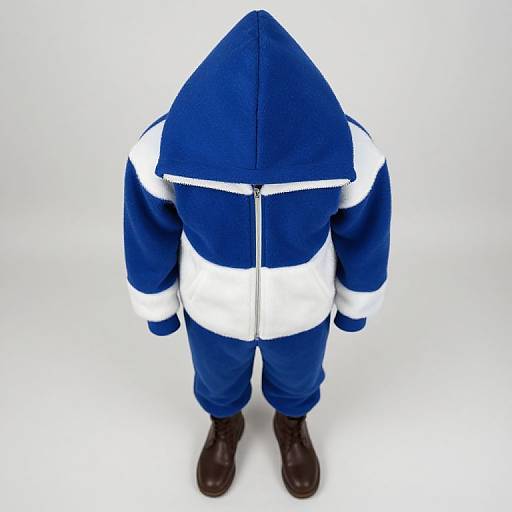 Hooded Figure in Blue and White
